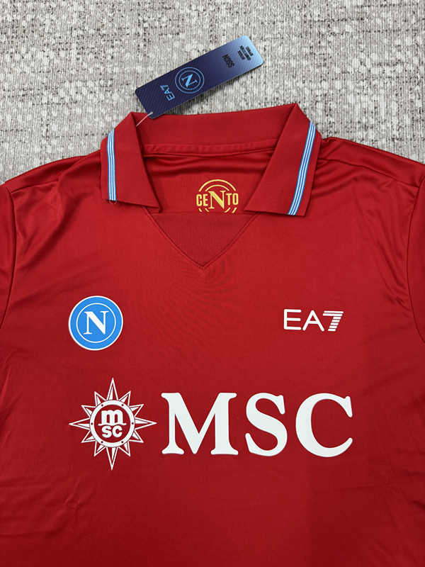 (S-4XL) 26-27 Napoli 2nd Away Red Thailand Soccer Jersey AAA-4506