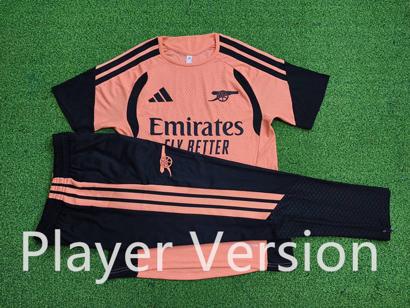 (S-3XL)26-27 Arsenal Orange (Long Pant) Thailand Training Soccer Uniform