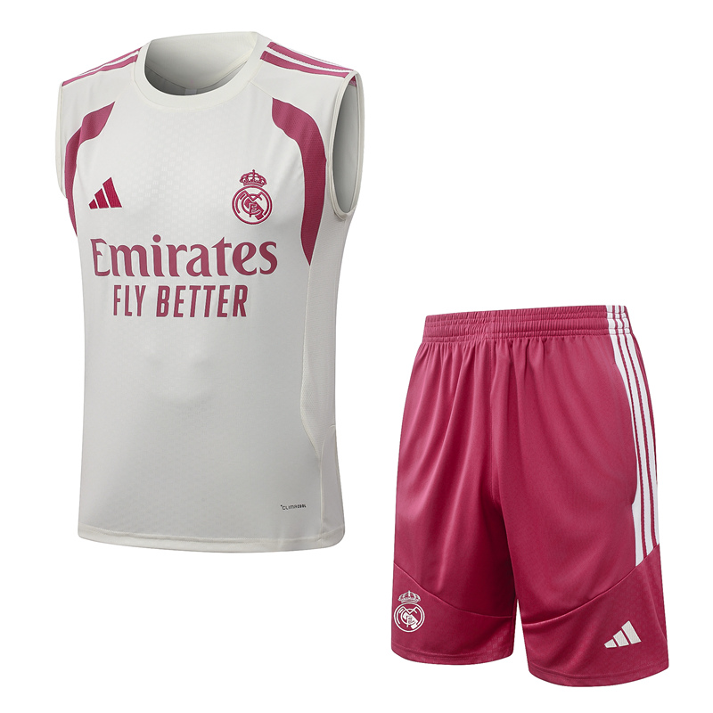 26-27 Real Madrid Beige Thailand Soccer Vest Tracksuit-815