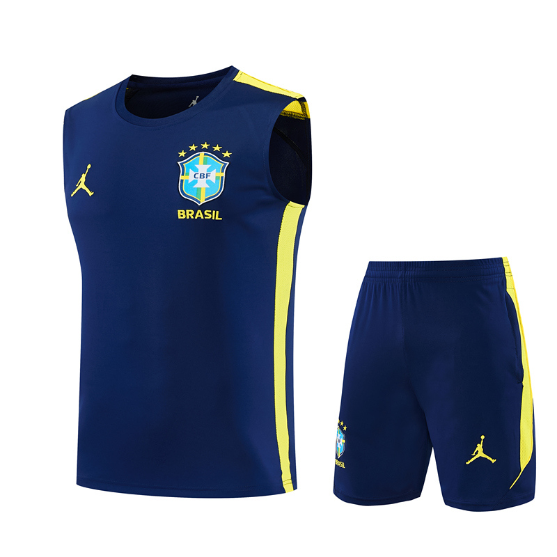 26-27 Brazil Cyan Thailand Training Soccer Vest Uniform-418