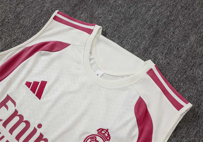 26-27 Real Madrid Beige Thailand Soccer Vest Tracksuit-815