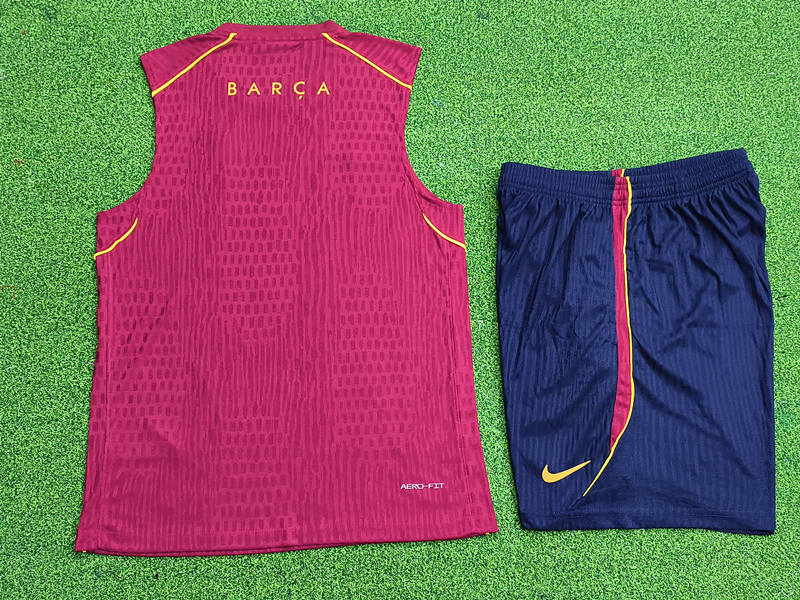 (S-3XL)26-27 Player Version Barcelona Red Vest Thailand Soccer Short-Sleeve Uniform-9926