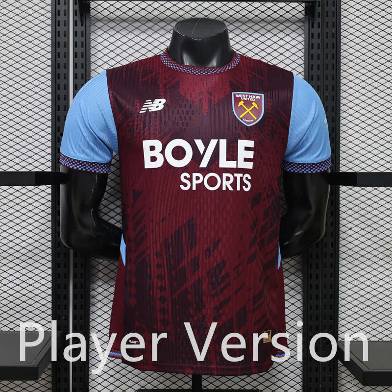 Player Version 26-27 West Ham United Home Red Thailand Soccer Jersey AAA-888