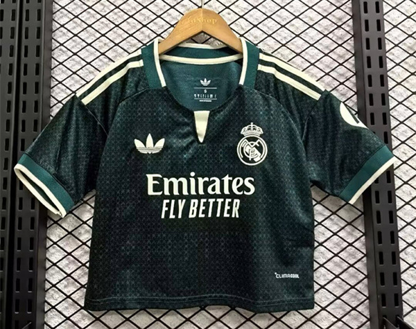 26-27 Real Madrid Away Green Women Midriff-baring Cheerleader Uniform-7411