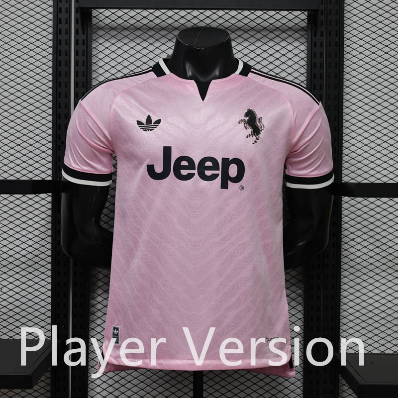 Player Version 26-27 Juventus Away Pink Thailand Soccer Jersey AAA-888