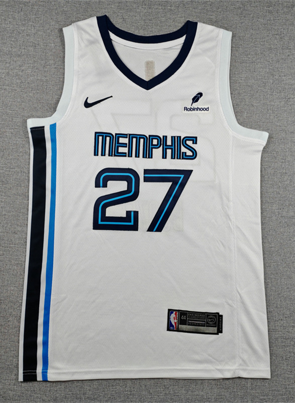 Memphis Grizzlies #27 White NBA Jersey-1380