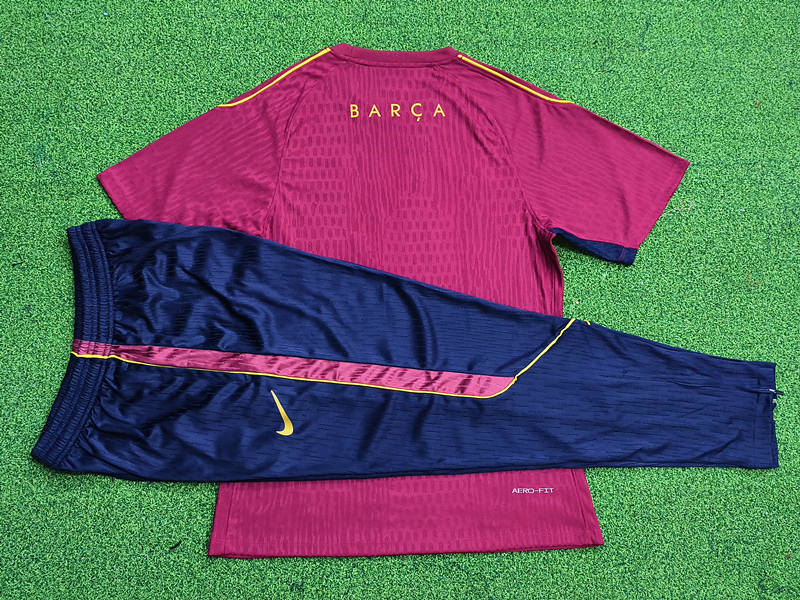 (S-3XL)26-27 Barcelona Red (Long Pant) Thailand Soccer Training Uniform-9926