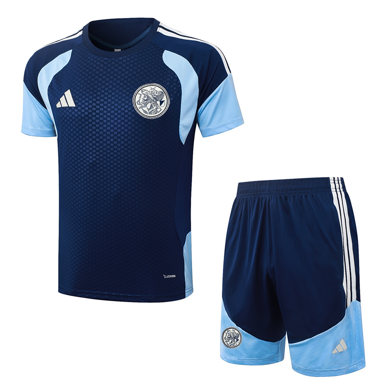 26-27 Ajax Royal Blue Short-sleeve Soccer Tracksuit Uniform-815