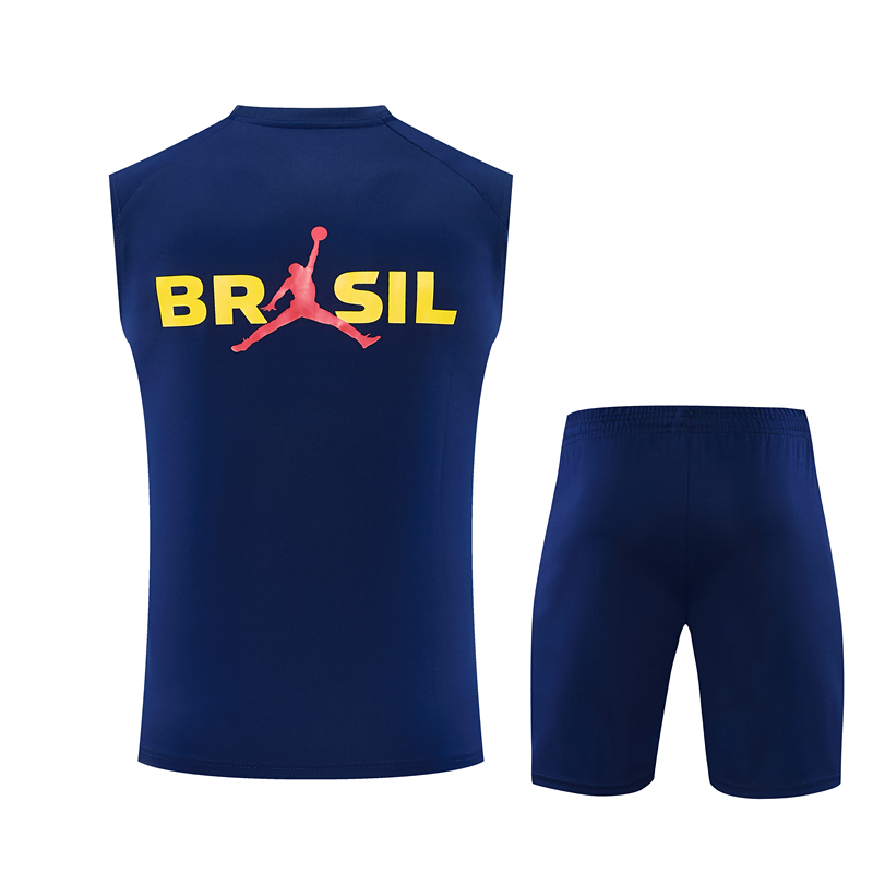 26-27 Brazil Cyan Thailand Training Soccer Vest Uniform-418