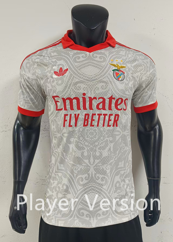 Player Version 26-27 Benfica Away Gray&White Thailand Soccer Jersey AAA-0871