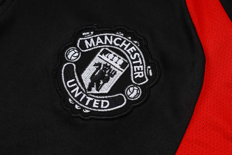 26-27 Manchester United Black Thailand Soccer Tracksuit-815