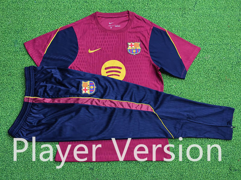(S-3XL)26-27 Barcelona Red (Long Pant) Thailand Soccer Training Uniform-9926