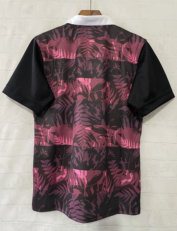 (S-5XL)26-27 All Blacks Pink&Black Thailand Rugby Jersey