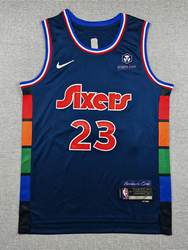 22 City Edition Philadelphia 76ers #23 Dark Blue NBA Jersey-1380