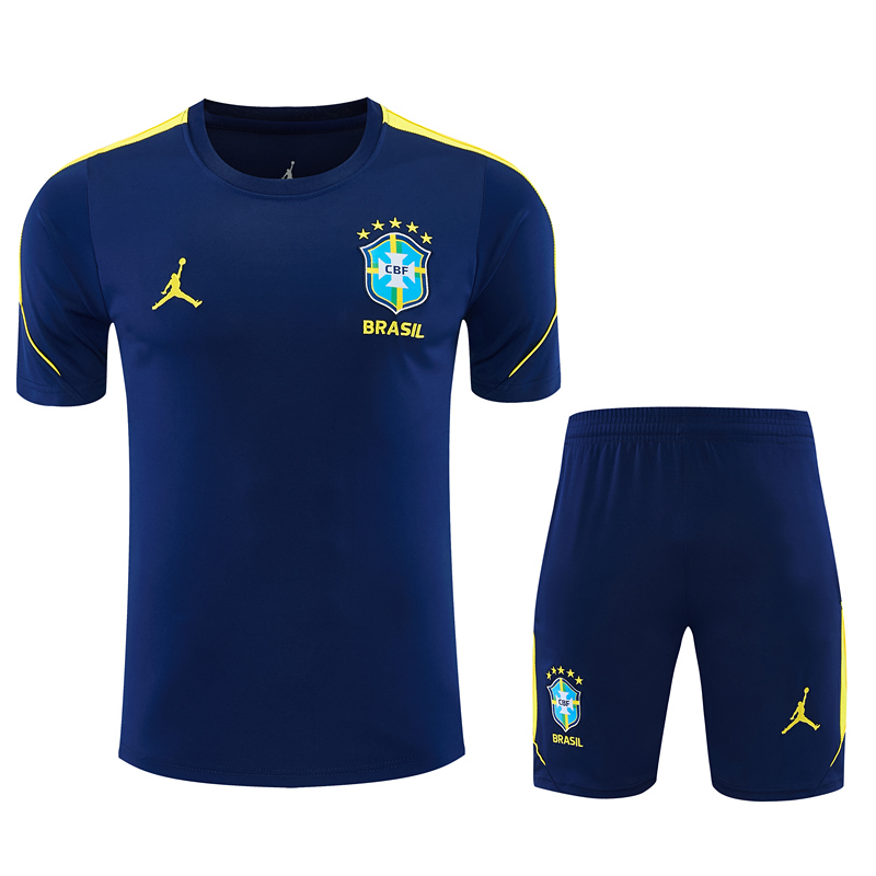 26-27 Brazil Cyan Thailand Training Soccer Uniform-418