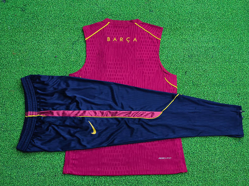 (S-3XL)26-27 Player Version Barcelona Red Vest (Long Pant) Thailand Soccer Short-Sleeve Uniform-9926