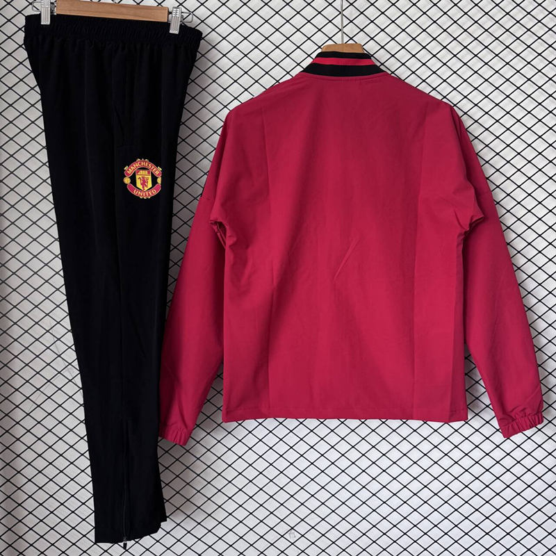 26-27 Manchester United Red Trench Coats Suit-2315