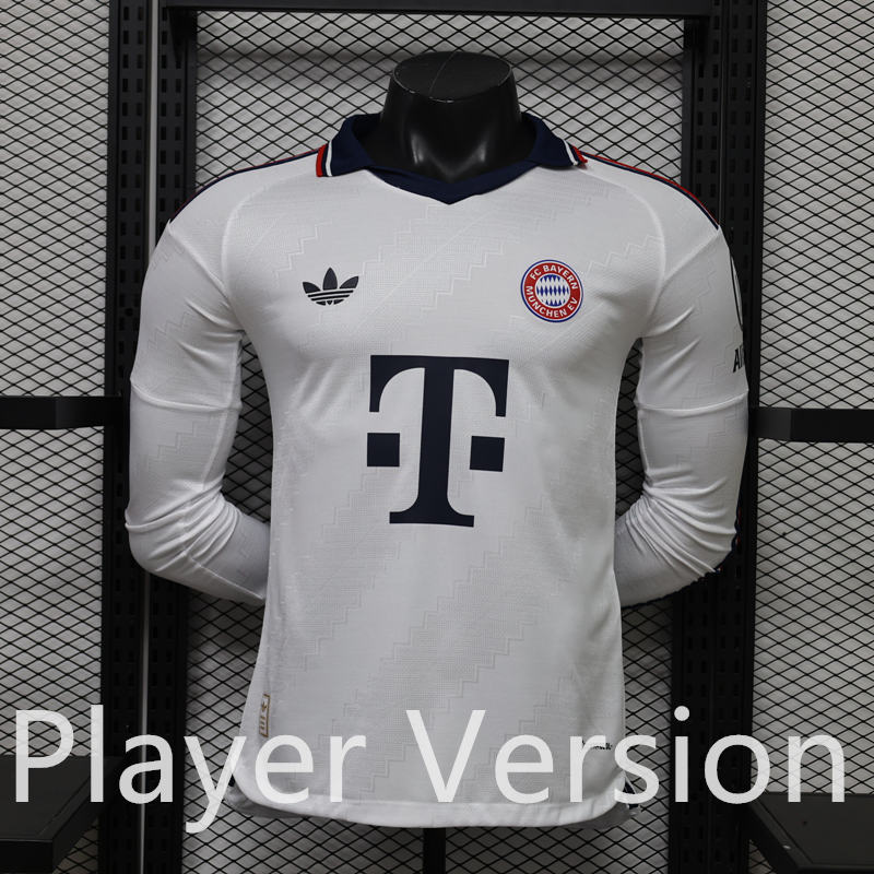 (S-3XL) Player Version 26-27 Bayern München Away White LS Thailand Soccer Jersey AAA-888