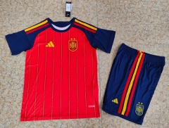 26-27 (2 Star) Spain Home Red Soccer Uniform-718