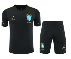 26-27 Brazil Black Thailand Training Soccer Uniform-418