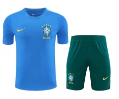 26-27 Brazil Blue Thailand Training Soccer Uniform-418