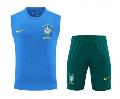 26-27 Brazil Blue Thailand Training Soccer Vest Uniform-418