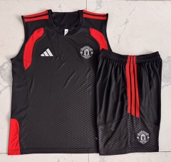 26-27 Manchester United Black Vest-Sleeve Thailand Soccer Tracksuit-815 26-27 Manchester United Black Vest-Sleeve Thailand Soccer Tracksuit-815