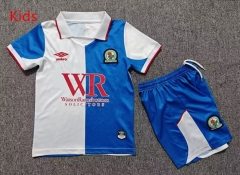 26-27 Blackburn Rovers Home Blue&White Kids/Youth Soccer Uniform-7809