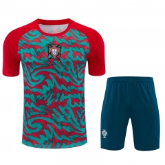 26-27 Portugal Red&Green Thailand Training Soccer Uniform-418