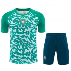 26-27 Portugal Green Thailand Training Soccer Uniform-418