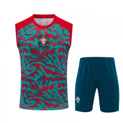 26-27 Portugal Red&Green Thailand Training Soccer Vest Uniform-418