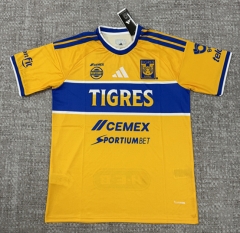 (S-4XL) 26-27 Correct Version Tigres UANL Home Yellow Thailand Soccer Jersey AAA-4506