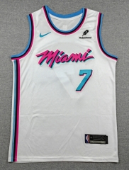 City Edition Miami Heat White #7 NBA Jersey-1380