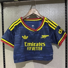 26-27 Arsenal Royal Blue Women Midriff-baring Cheerleader Uniform-7411 26-27 Arsenal Royal Blue Women Midriff-baring Cheerleader Uniform-7411