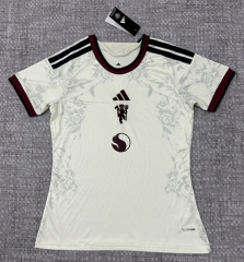 26-27 Manchester United 2nd Away Beige Women Thailand Soccer Jersey AAA-4506