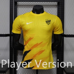 (S-3XL)26-27 Al-Ittihad Yellow Thailand Soccer Training Jersey AAA-888