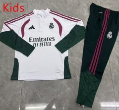 26-27 Real Madrid White Kids/Youth Soccer Tracksuit-0199