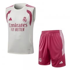 26-27 Real Madrid Beige Thailand Soccer Vest Tracksuit-815 26-27 Real Madrid Beige Thailand Soccer Vest Tracksuit-815