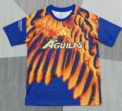 (S-4XL) 26-27 Club América Orange&Blue Thailand Training Soccer Jersey -4927