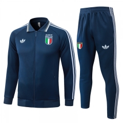 26-27 Italy Dark Blue Thailand Soccer Jacket Uniform-815