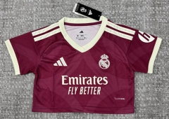 26-27 Real Madrid 2nd Away Red Women Midriff-baring Cheerleader Uniform-6723 26-27 Real Madrid 2nd Away Red Women Midriff-baring Cheerleader Uniform-6723
