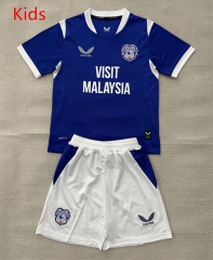 26-27 Cardiff City Home Blue Kids/Youth Soccer Uniform-AY