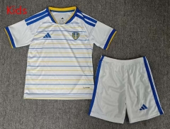 26-27 Leeds United Home White Kids/Youth Soccer Uniform-6850