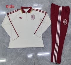 26-27 (2 Star) Spain Light Yelliow Kid-Youth Soccer Tracksuit-815