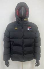 26-27 Olympique lyonnais Black Cotton Coat With Hat-8268 26-27 Olympique lyonnais Black Cotton Coat With Hat-8268