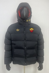 26-27 Roma Black Cotton Coat With Hat-8268 26-27 Roma Black Cotton Coat With Hat-8268