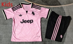 26-27 Juventus Away Pink Soccer kids Uniform-9484