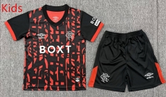 26-27 Rangers 2nd Away Red&Black Kids/Youth Soccer Uniform-3162