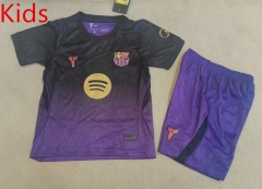 26-27 Barcelona Away Black&Purple Kids/Youth Soccer Uniform-507