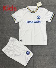 26-27 Olympique de Marseille Home White Kids/Youth Soccer Uniform-4247